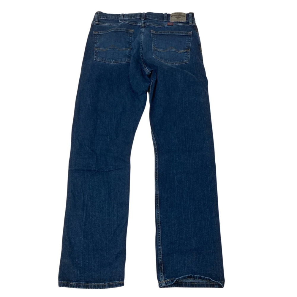 Wrangler Straight Fit Dark Wash Denim Jeans Men’s 34x32 Classic Workwear Casual - Picture 5 of 8